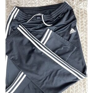 Adidas‎ Black Track Pants Sz XLarge w/ drawstring & pockets